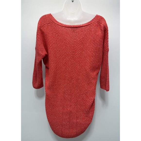 Express Sweater Shirt Tunic Sweater Top Pullover Women's S Cotton Red 3/4 Sleeve - Picture 2 of 6